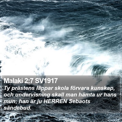 Malaki 2:7 SV1917 Bible Verse Image