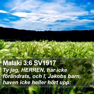 Malaki 3:6 SV1917 Bible Verse Image