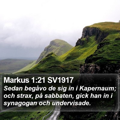 Markus 1:21 SV1917 Bible Verse Image