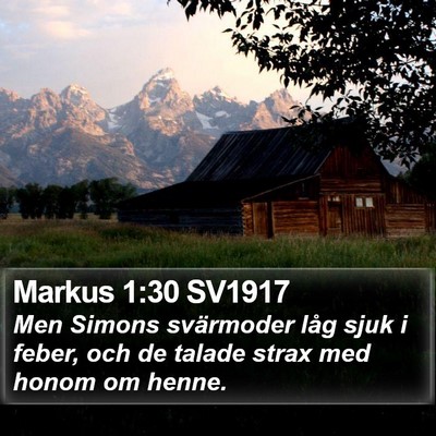 Markus 1:30 SV1917 Bible Verse Image