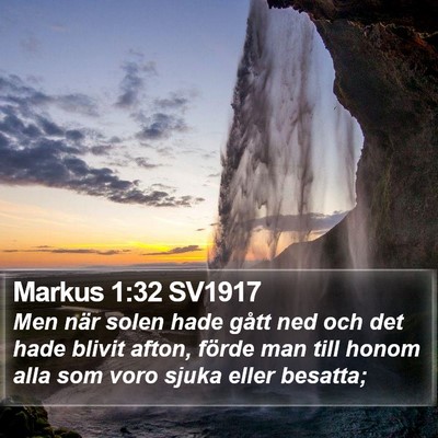 Markus 1:32 SV1917 Bible Verse Image