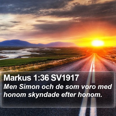Markus 1:36 SV1917 Bible Verse Image