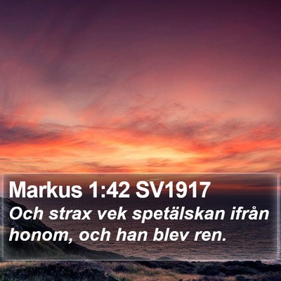 Markus 1:42 SV1917 Bible Verse Image