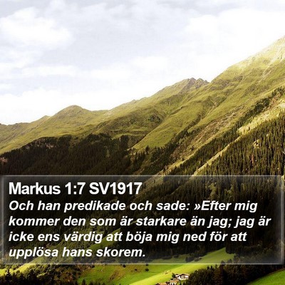Markus 1:7 SV1917 Bible Verse Image