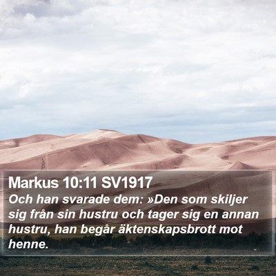 Markus 10:11 SV1917 Bible Verse Image