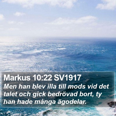 Markus 10:22 SV1917 Bible Verse Image