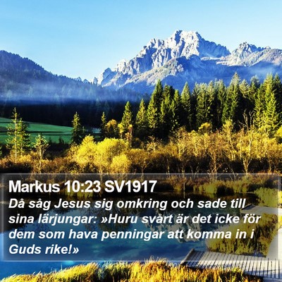 Markus 10:23 SV1917 Bible Verse Image