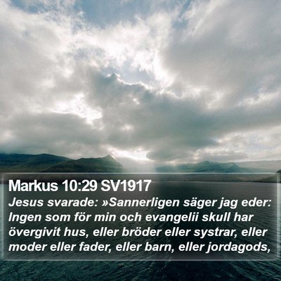 Markus 10:29 SV1917 Bible Verse Image