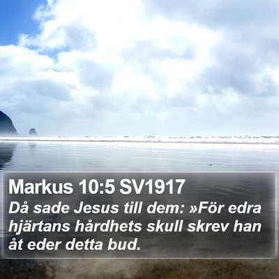 Markus 10:5 SV1917 Bible Verse Image