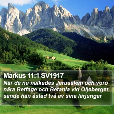 Markus 11:1 SV1917 Bible Verse Image