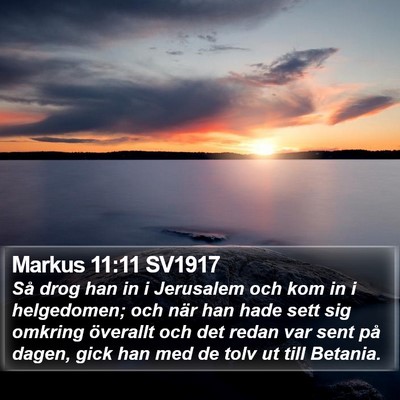Markus 11:11 SV1917 Bible Verse Image
