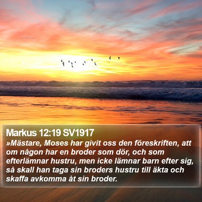 Markus 12:19 SV1917 Bible Verse Image