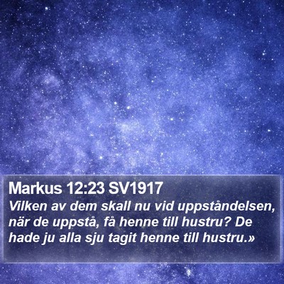 Markus 12:23 SV1917 Bible Verse Image