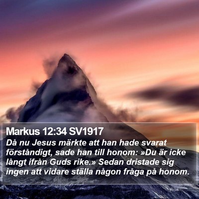 Markus 12:34 SV1917 Bible Verse Image