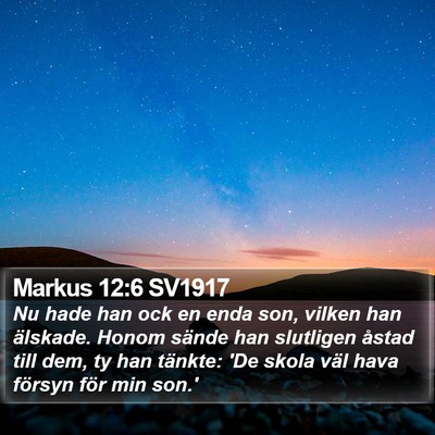 Markus 12:6 SV1917 Bible Verse Image