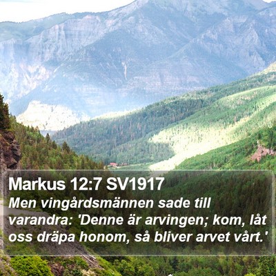 Markus 12:7 SV1917 Bible Verse Image