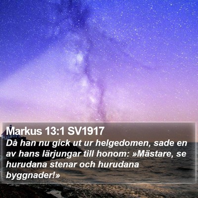 Markus 13:1 SV1917 Bible Verse Image