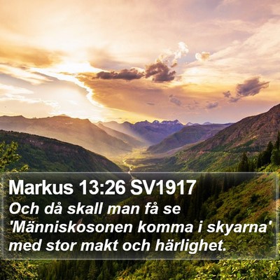 Markus 13:26 SV1917 Bible Verse Image