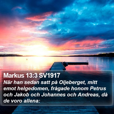 Markus 13:3 SV1917 Bible Verse Image