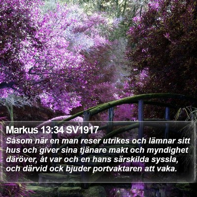 Markus 13:34 SV1917 Bible Verse Image