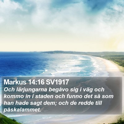 Markus 14:16 SV1917 Bible Verse Image