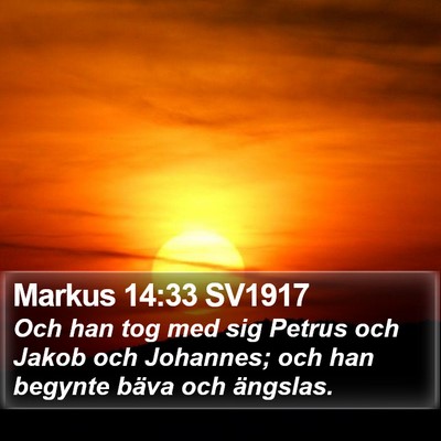 Markus 14:33 SV1917 Bible Verse Image