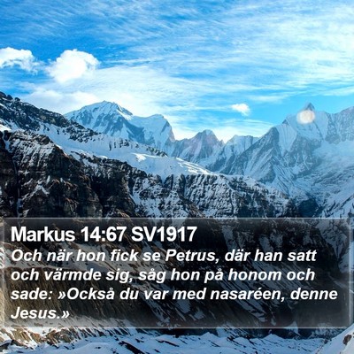 Markus 14:67 SV1917 Bible Verse Image