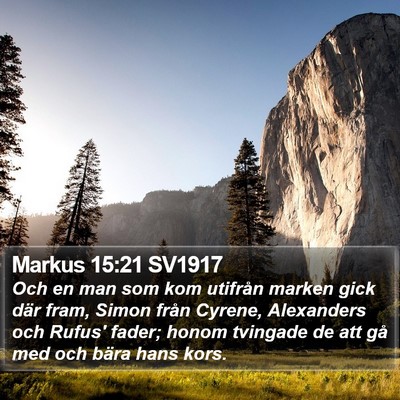 Markus 15:21 SV1917 Bible Verse Image