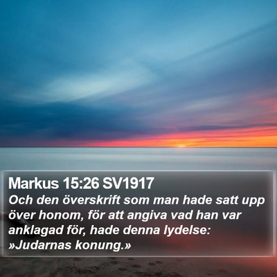 Markus 15:26 SV1917 Bible Verse Image