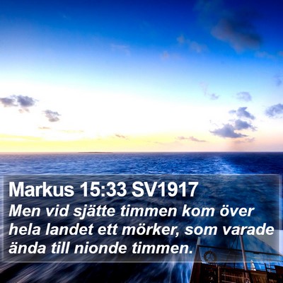 Markus 15:33 SV1917 Bible Verse Image