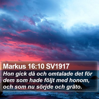 Markus 16:10 SV1917 Bible Verse Image