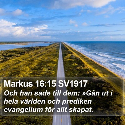 Markus 16:15 SV1917 Bible Verse Image