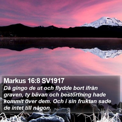 Markus 16:8 SV1917 Bible Verse Image