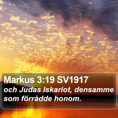 Markus 3:19 SV1917 Bible Verse Image
