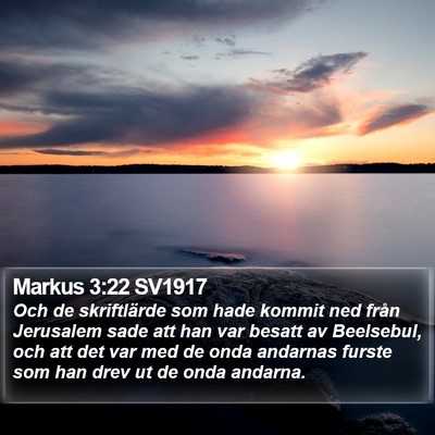 Markus 3:22 SV1917 Bible Verse Image