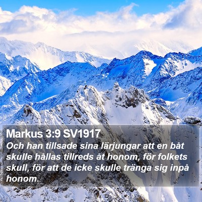 Markus 3:9 SV1917 Bible Verse Image