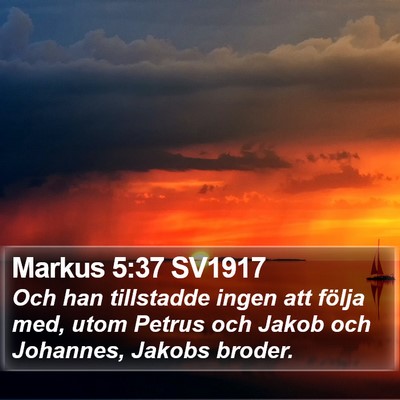 Markus 5:37 SV1917 Bible Verse Image