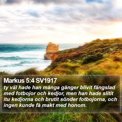 Markus 5:4 SV1917 Bible Verse Image