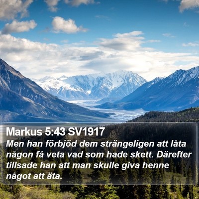Markus 5:43 SV1917 Bible Verse Image