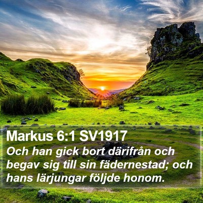 Markus 6:1 SV1917 Bible Verse Image