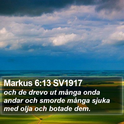 Markus 6:13 SV1917 Bible Verse Image