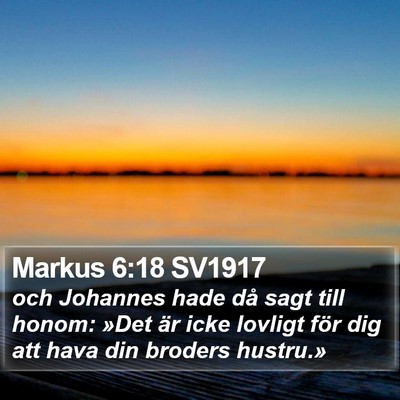 Markus 6:18 SV1917 Bible Verse Image