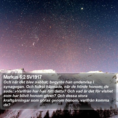 Markus 6:2 SV1917 Bible Verse Image
