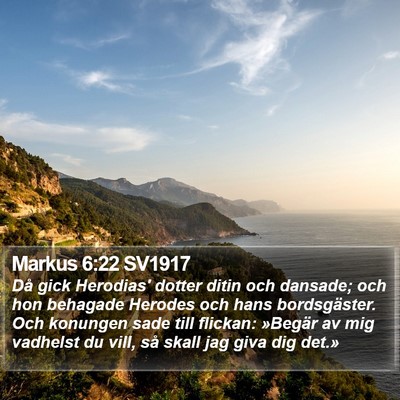 Markus 6:22 SV1917 Bible Verse Image