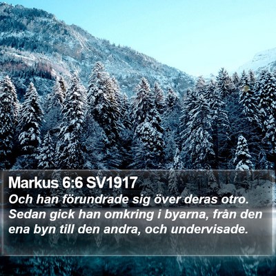 Markus 6:6 SV1917 Bible Verse Image