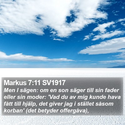Markus 7:11 SV1917 Bible Verse Image