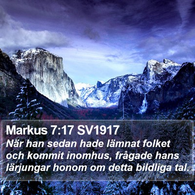 Markus 7:17 SV1917 Bible Verse Image