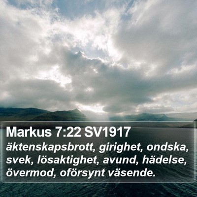 Markus 7:22 SV1917 Bible Verse Image