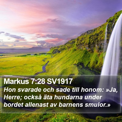 Markus 7:28 SV1917 Bible Verse Image