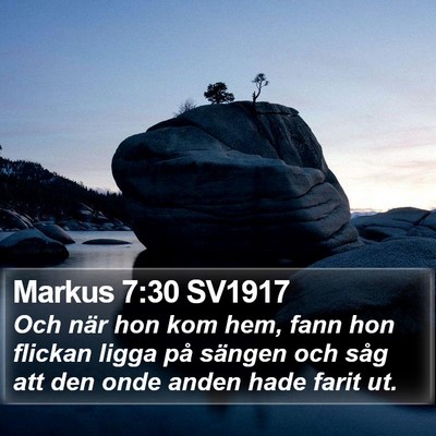 Markus 7:30 SV1917 Bible Verse Image